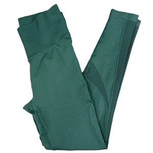 All In Motion Womens Leggings Size Medium Green Laser Cut Design‎ High Waisted